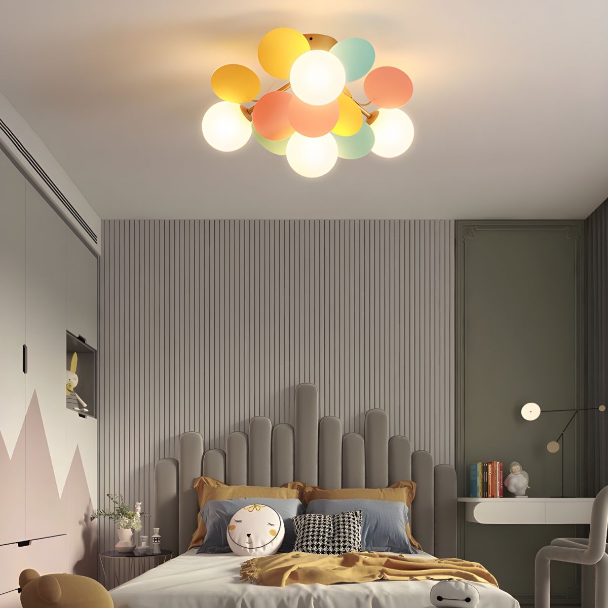 Renanina Ceiling Lamp Round Macaron with Pastel Colors
