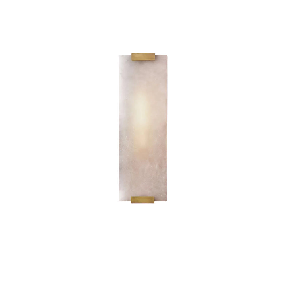 Velen-vägglampa med alabasterpanel och glöd