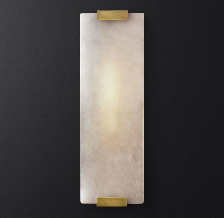 Velen-vägglampa med alabasterpanel och glöd