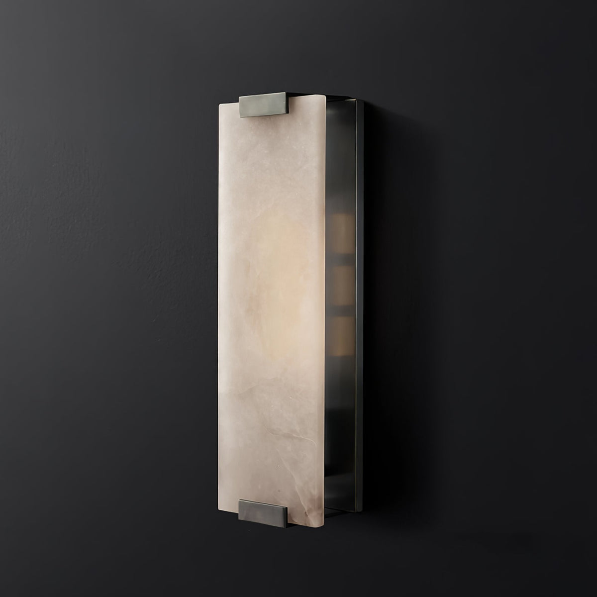 Velen-vägglampa med alabasterpanel och glöd