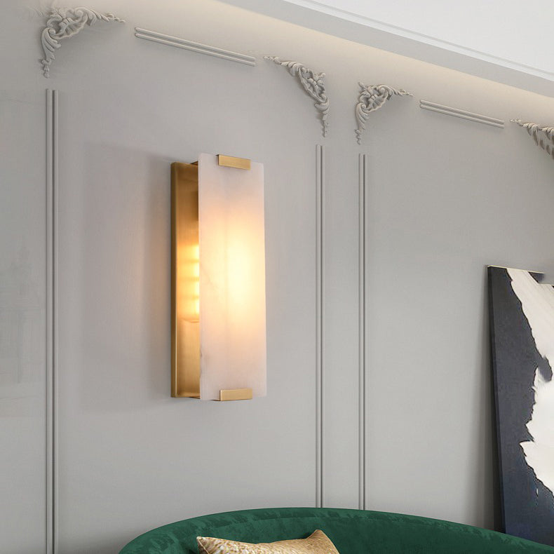 Velen-vägglampa med alabasterpanel och glöd