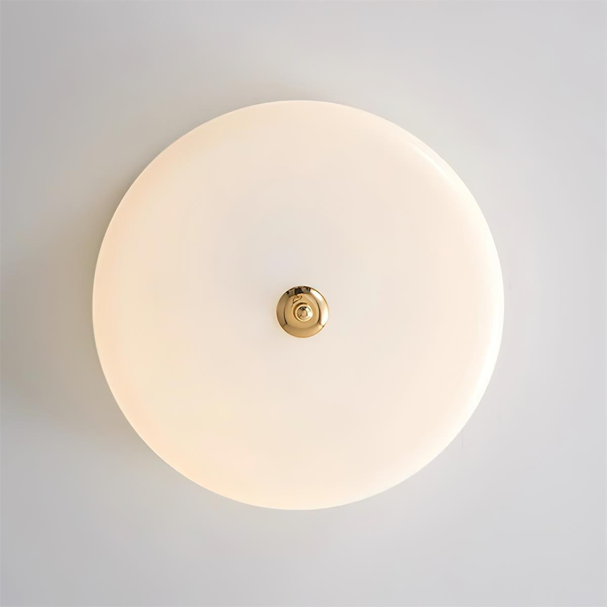 Cora loftslampe med dobbeltlags glasskive i valnød, minimalistisk