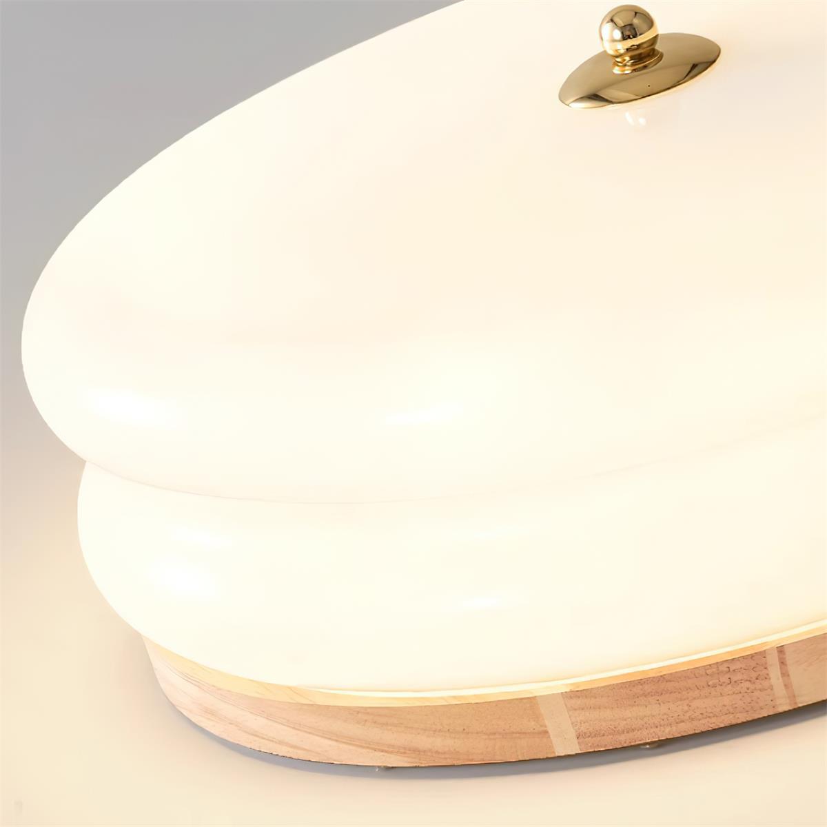 Cora loftslampe med dobbeltlags glasskive i valnød, minimalistisk