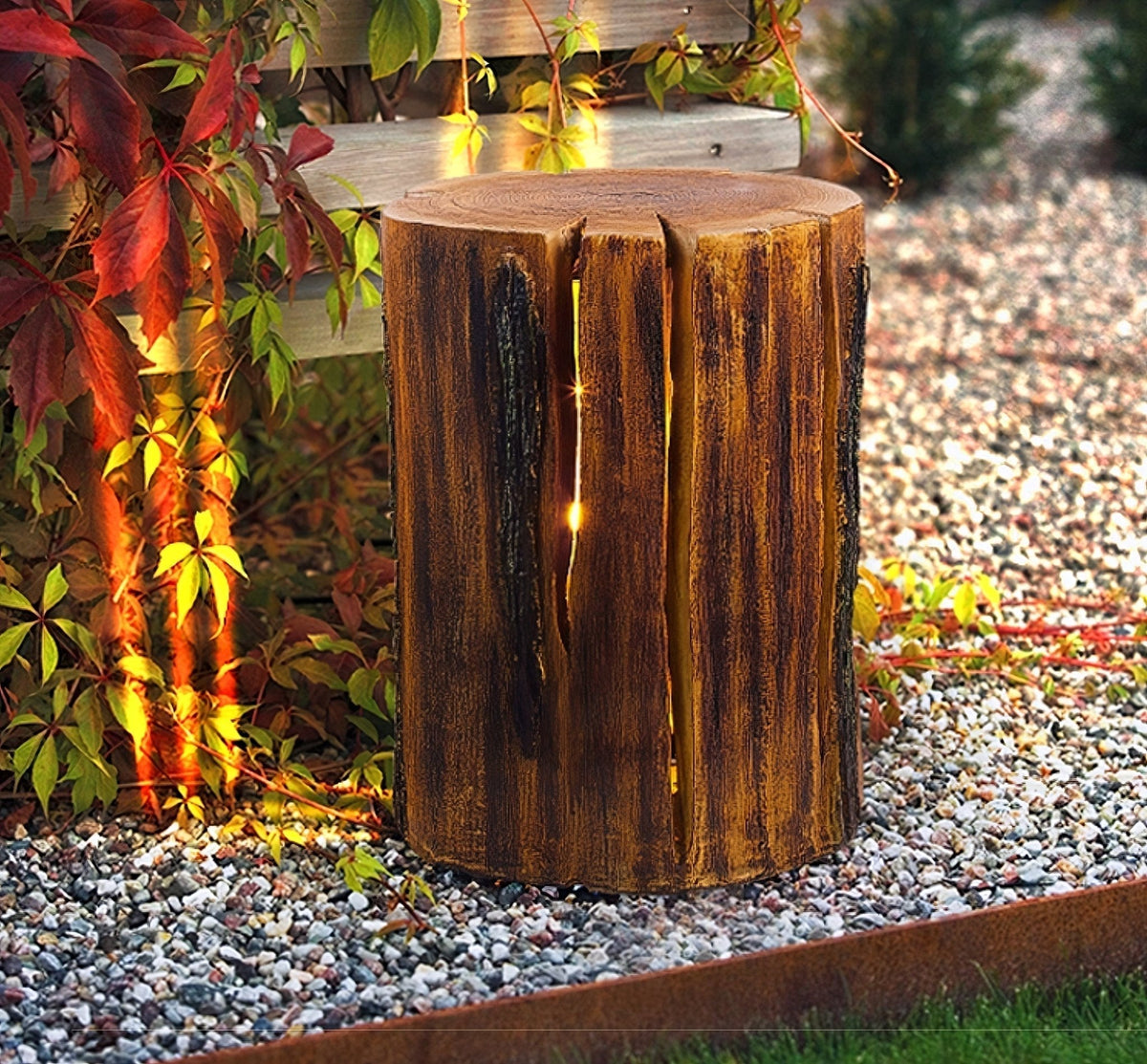 Lemn utomhus-LED-lampa i trä