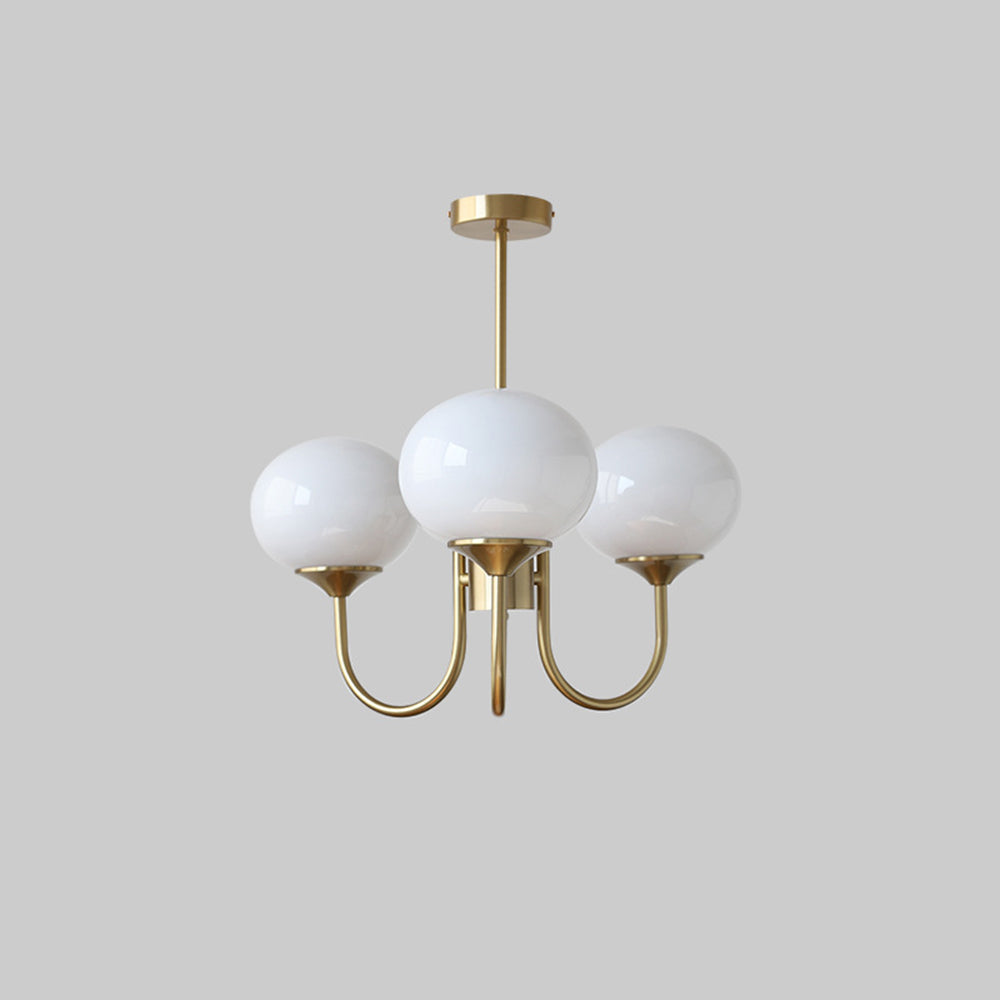 Valentina retro art déco-globkrona, vit/rosa/beige