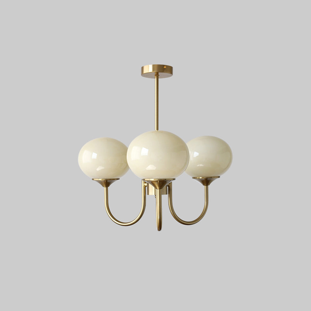 Valentina retro art déco-globkrona, vit/rosa/beige