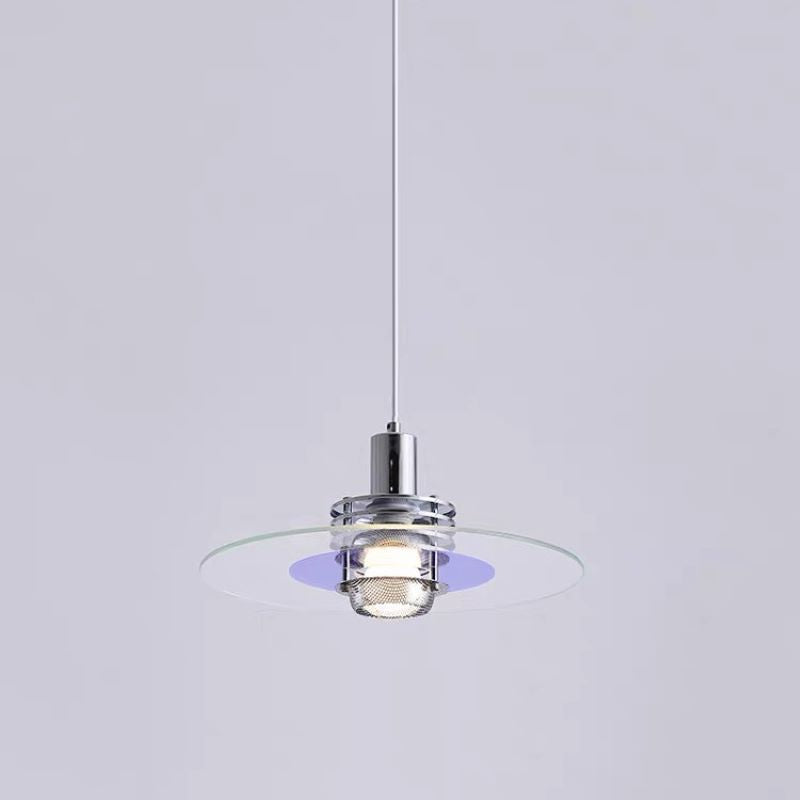 Valentina minimalistisk LED-pendellampe i metal/glas, soveværelse