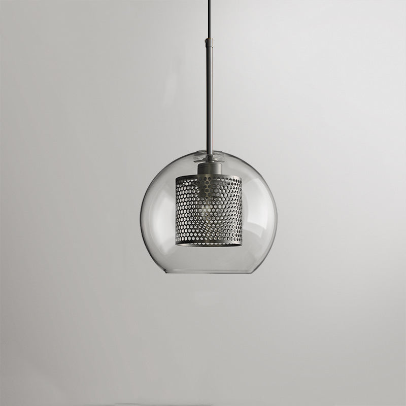 Nerel Contemporary Golden Pendant Light, Glass, Globe/Cylindric