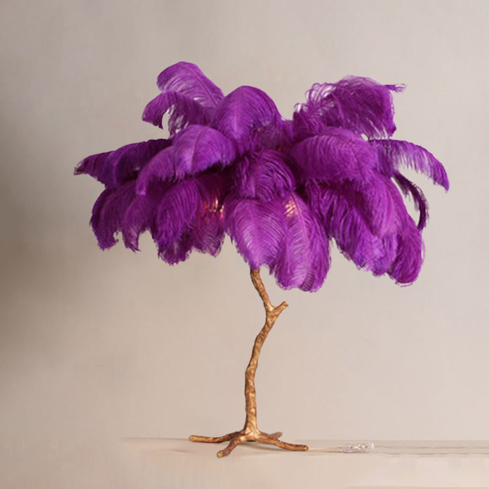 Salenor Nordic Luxury Unique Ostrich Feather Floor Lamp/Table Lamp