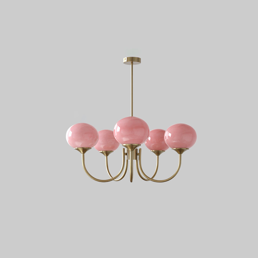 Valentina retro art déco-globkrona, vit/rosa/beige