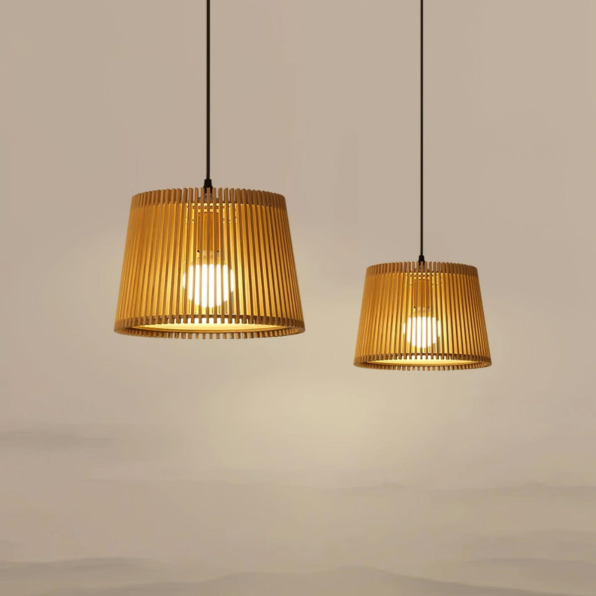 Clou retro-pendellampe i træ