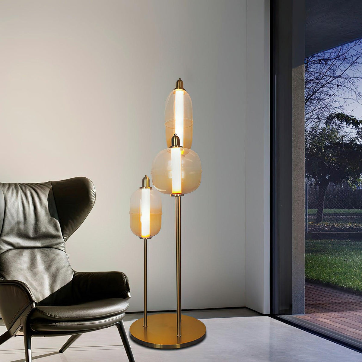 Arixel moderne gulvlampe i glas