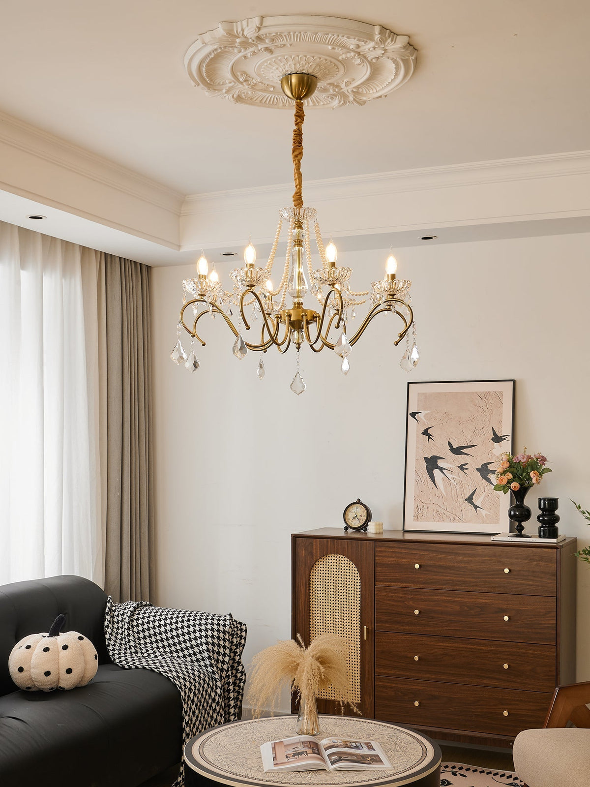 Candelabro Vavenus pós-moderno de luxo em cristal artístico