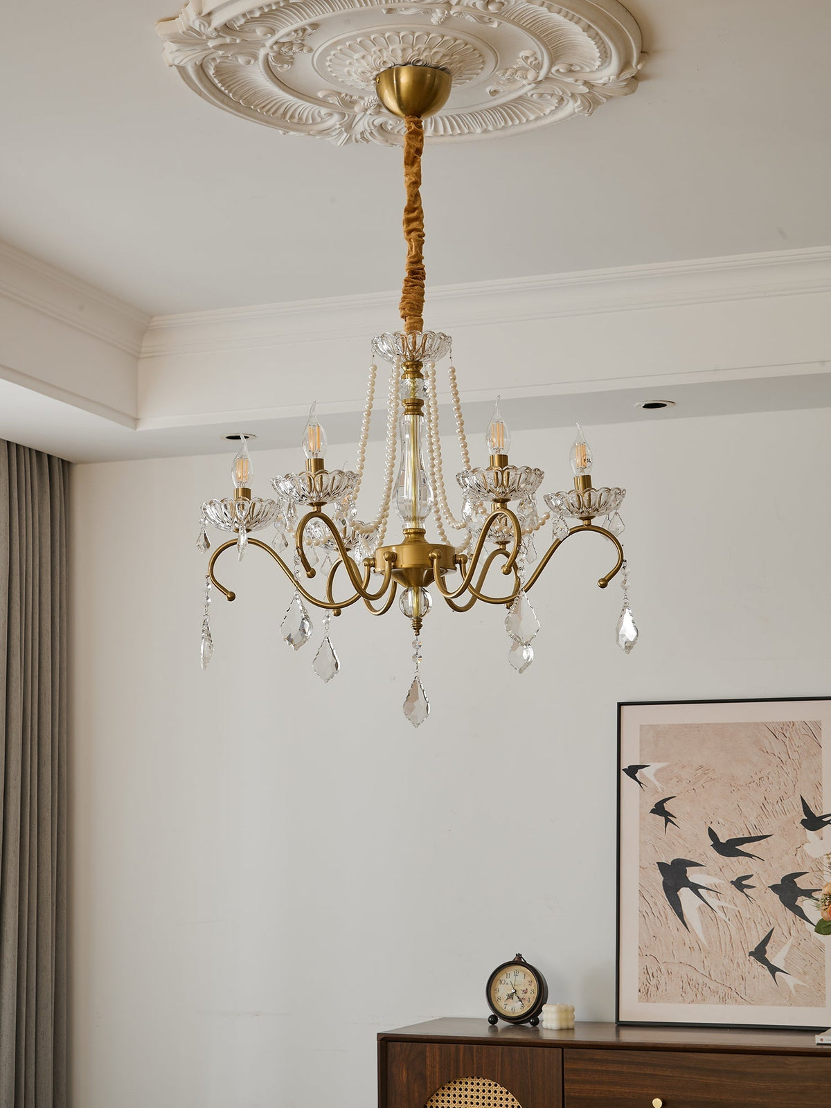 Candelabro Vavenus pós-moderno de luxo em cristal artístico