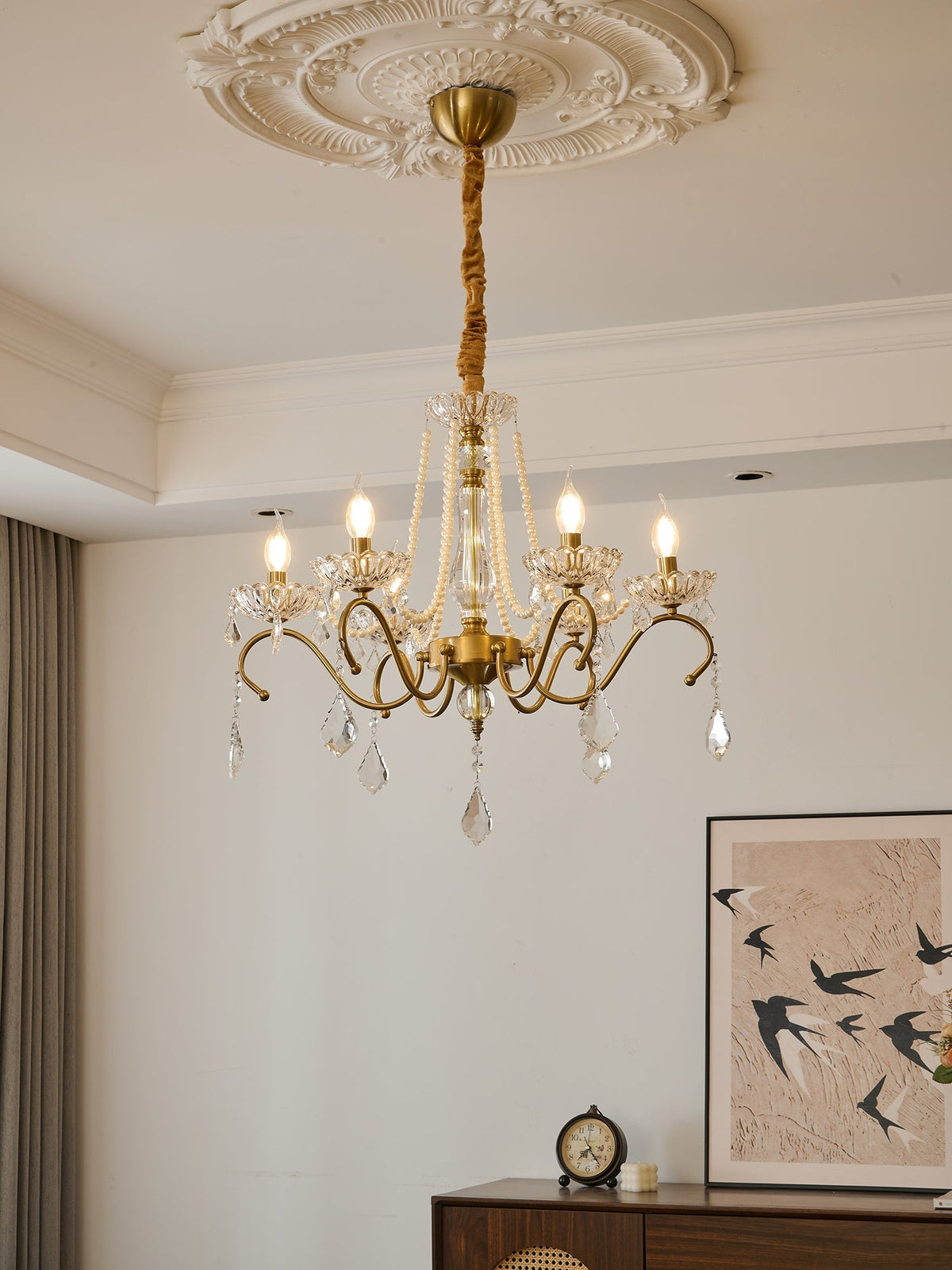 Candelabro Vavenus pós-moderno de luxo em cristal artístico