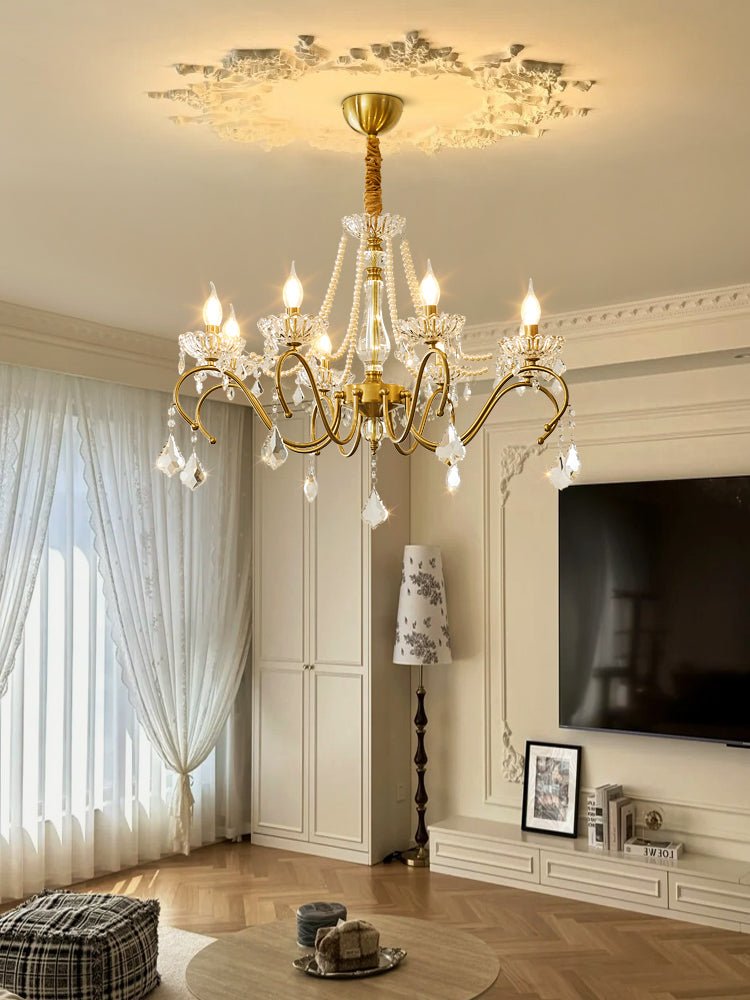 Candelabro Vavenus pós-moderno de luxo em cristal artístico