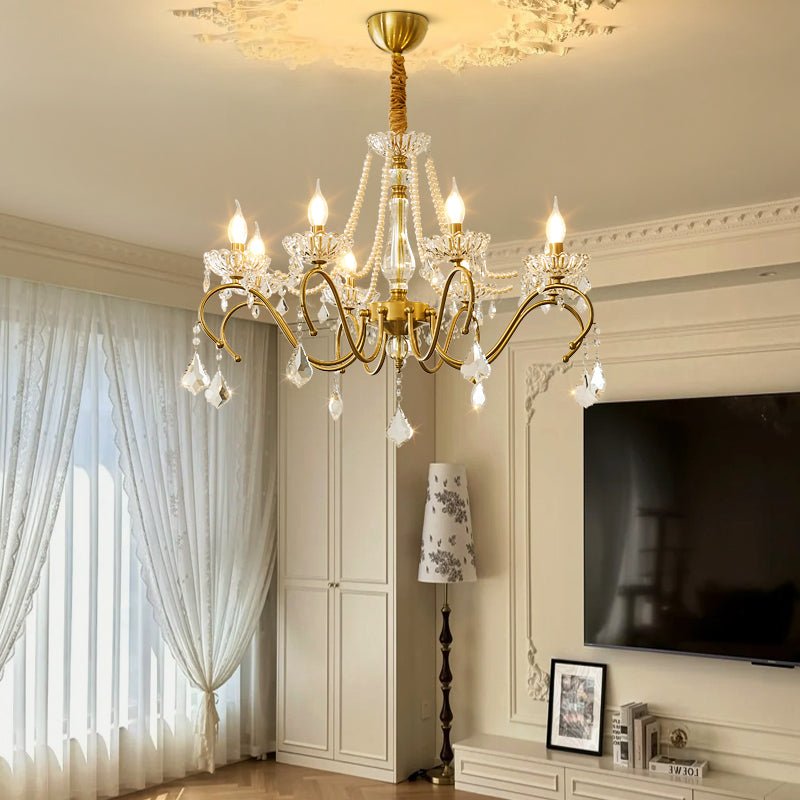 Candelabro Vavenus pós-moderno de luxo em cristal artístico