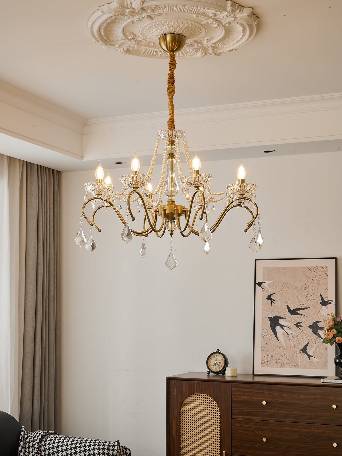Candelabro Vavenus pós-moderno de luxo em cristal artístico