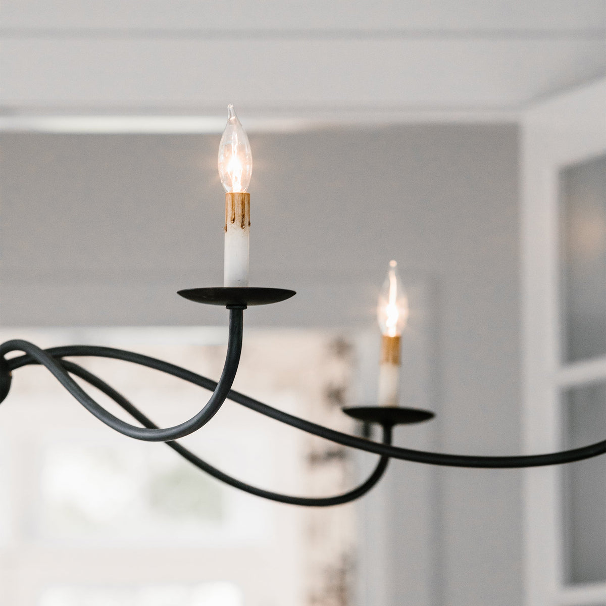 Candeeiros de teto Alfred em estilo quinta, com velas