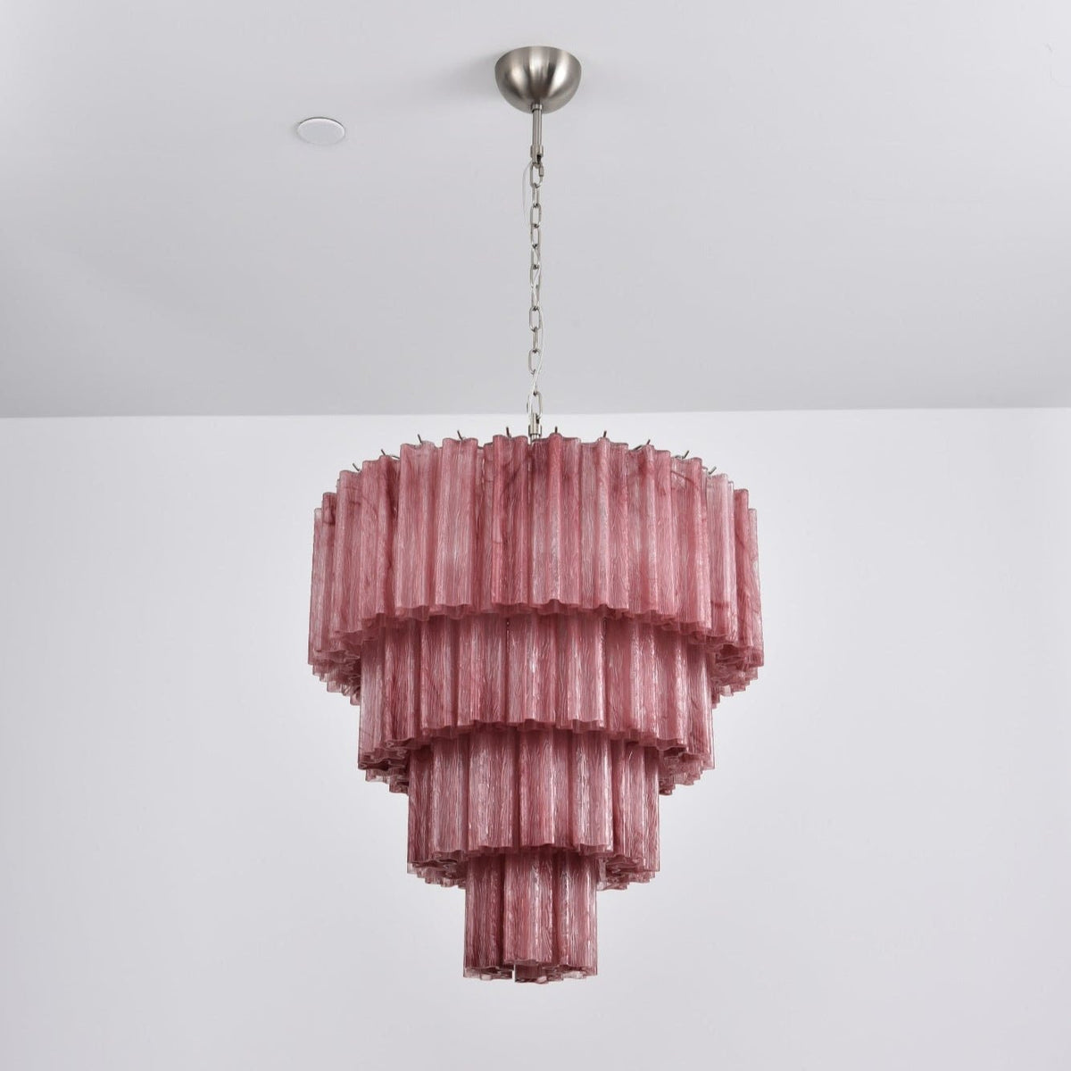 Candelabro Velanora elegante, vintage, em vidro em cascata e camadas