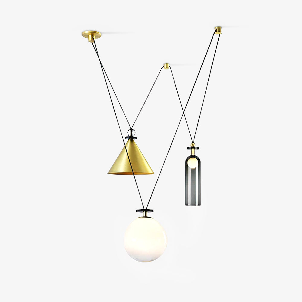 Candeeiro de teto Cirorira com forma geométrica artística
