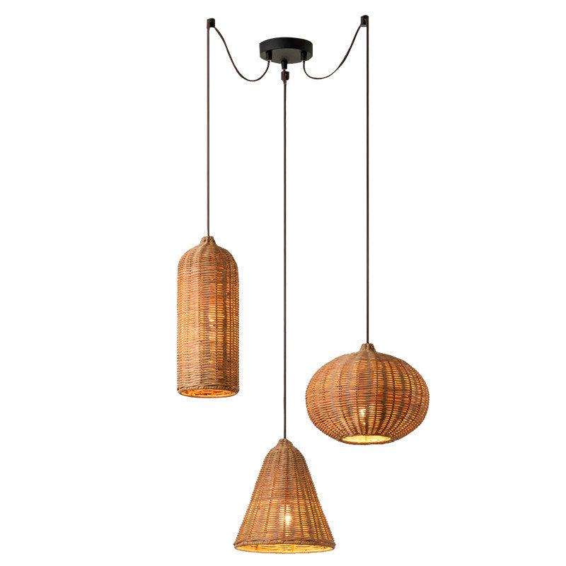 Marleigh pendel-lampe i flettet rattan