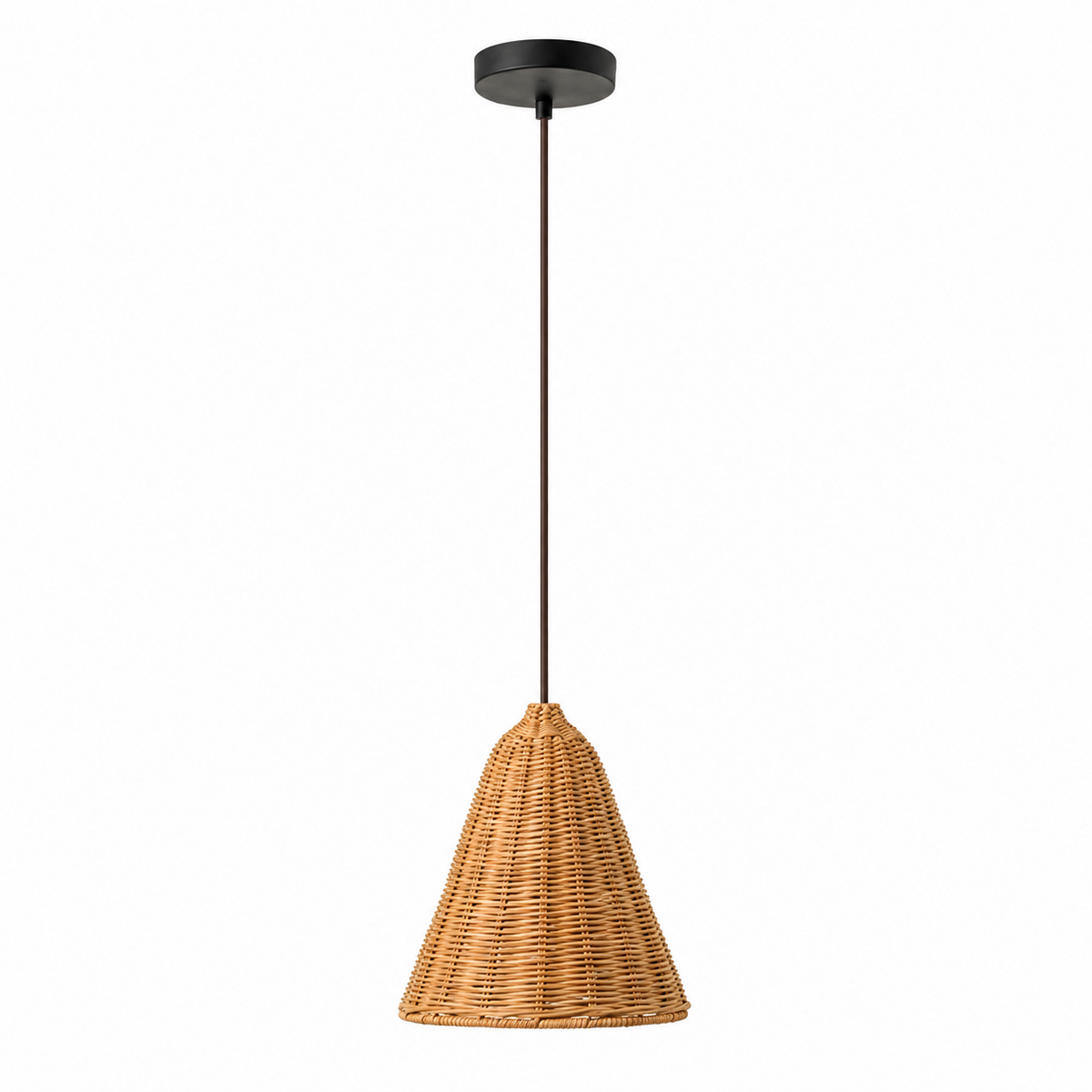 Marleigh pendel-lampe i flettet rattan