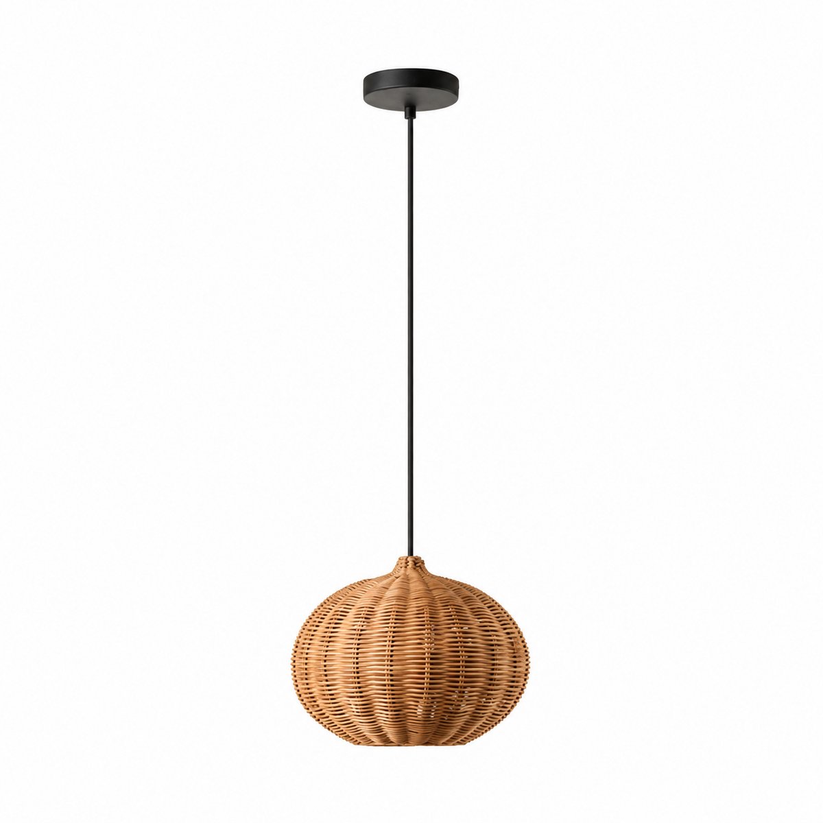 Marleigh pendel-lampe i flettet rattan