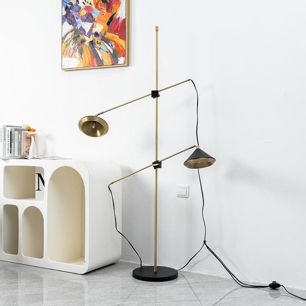 Mylirir art deco-gulvlampe i messing