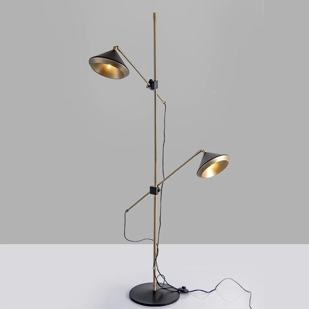Mylirir art deco-gulvlampe i messing
