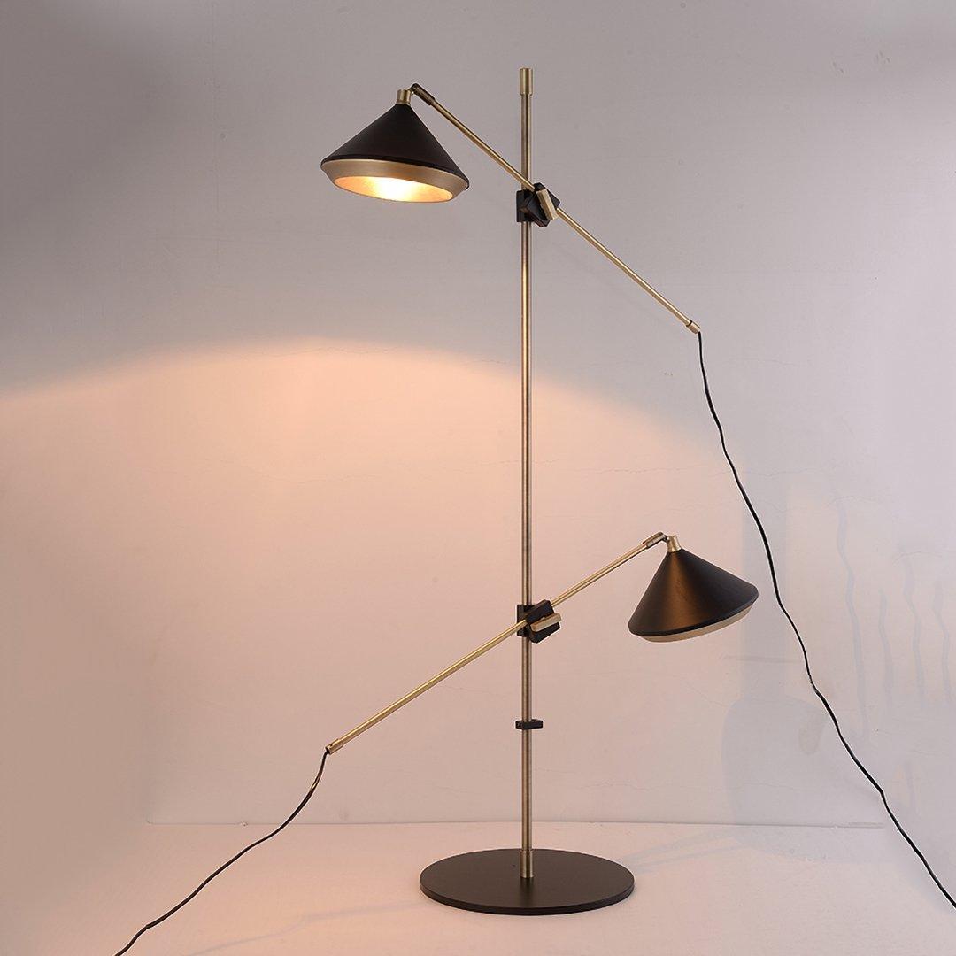 Mylirir art deco-gulvlampe i messing