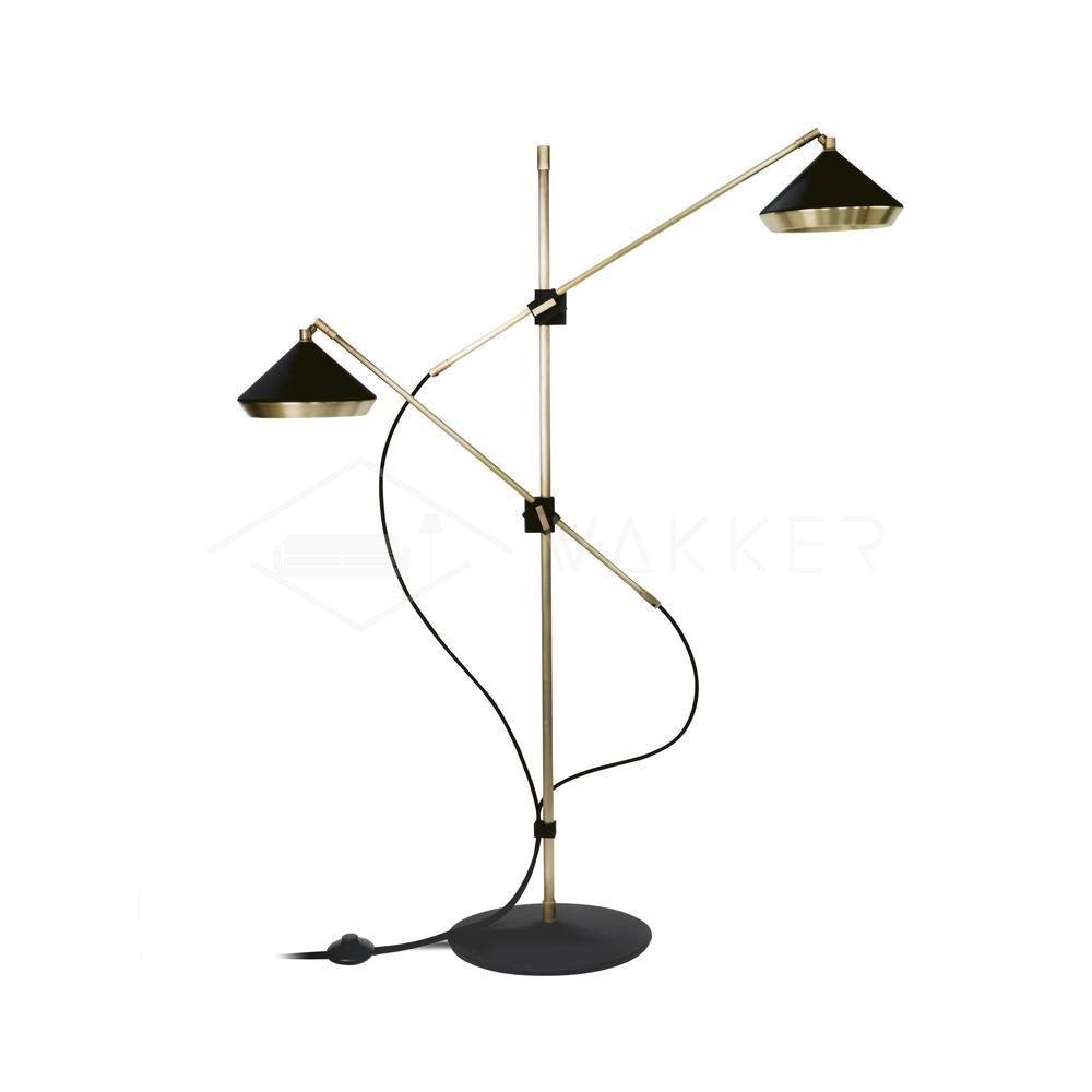 Mylirir art deco-gulvlampe i messing