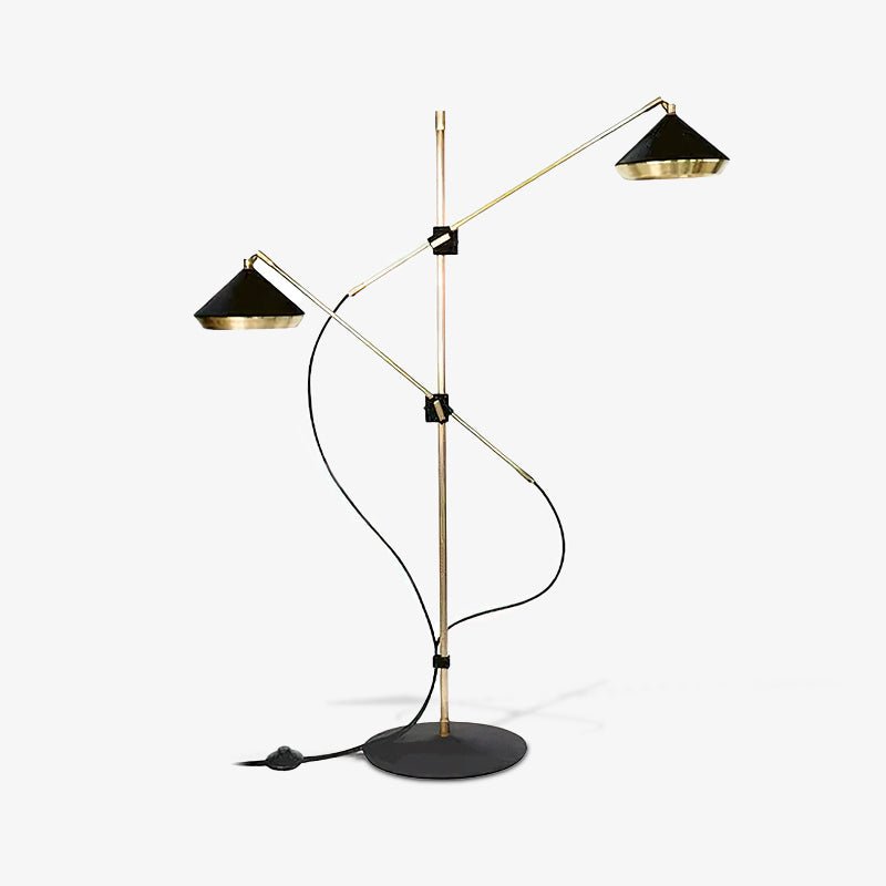 Mylirir art deco-gulvlampe i messing