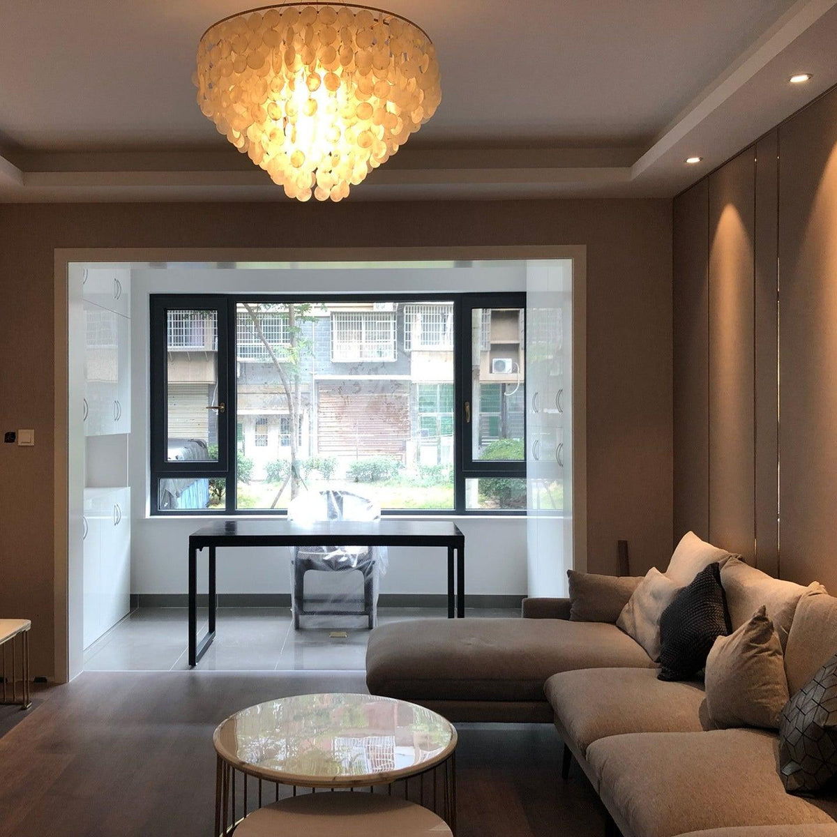 Esileth postmodern lyxig snäckvindspelstakkrona