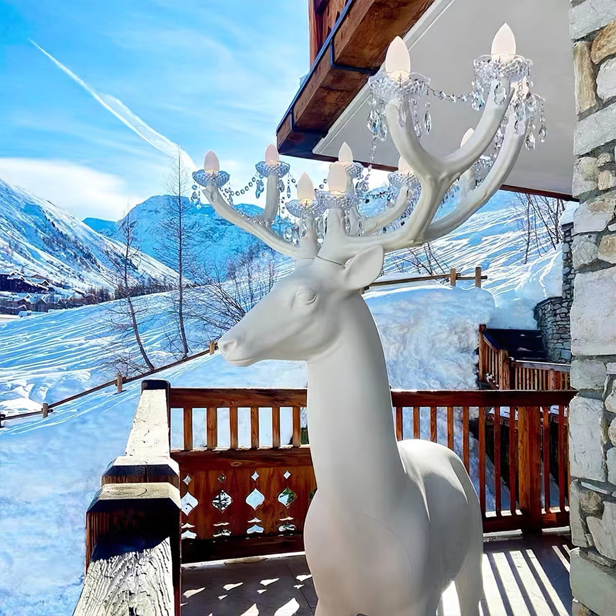 Veluaine-gulvlampe med hjortefigur, legende og kunstnerisk
