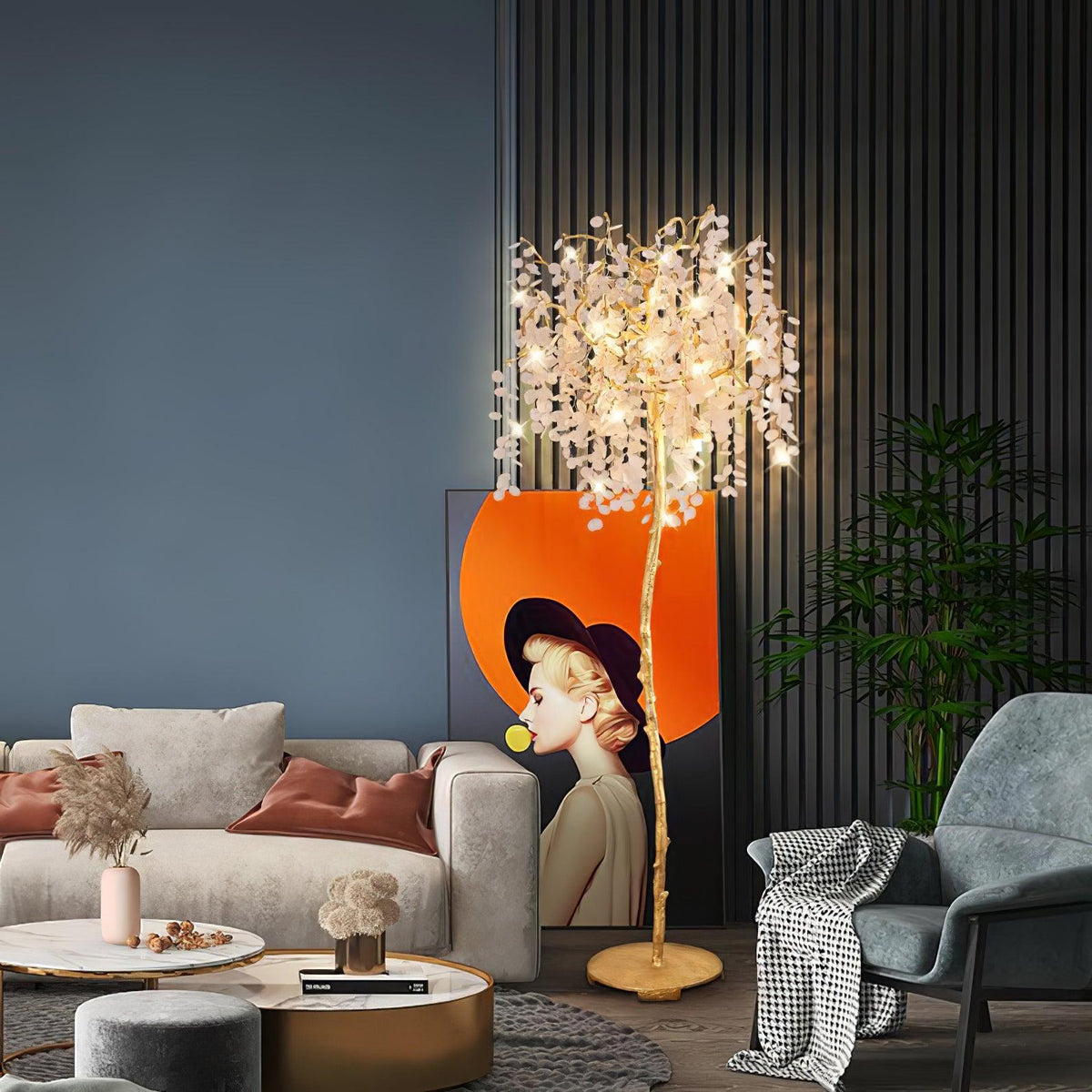 Arsorir golvlampa med glasträd