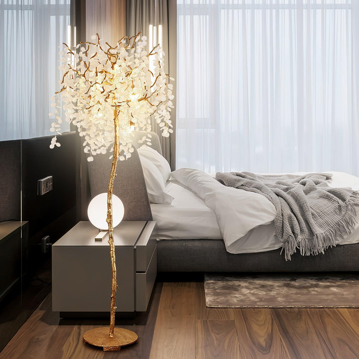 Arsorir golvlampa med glasträd