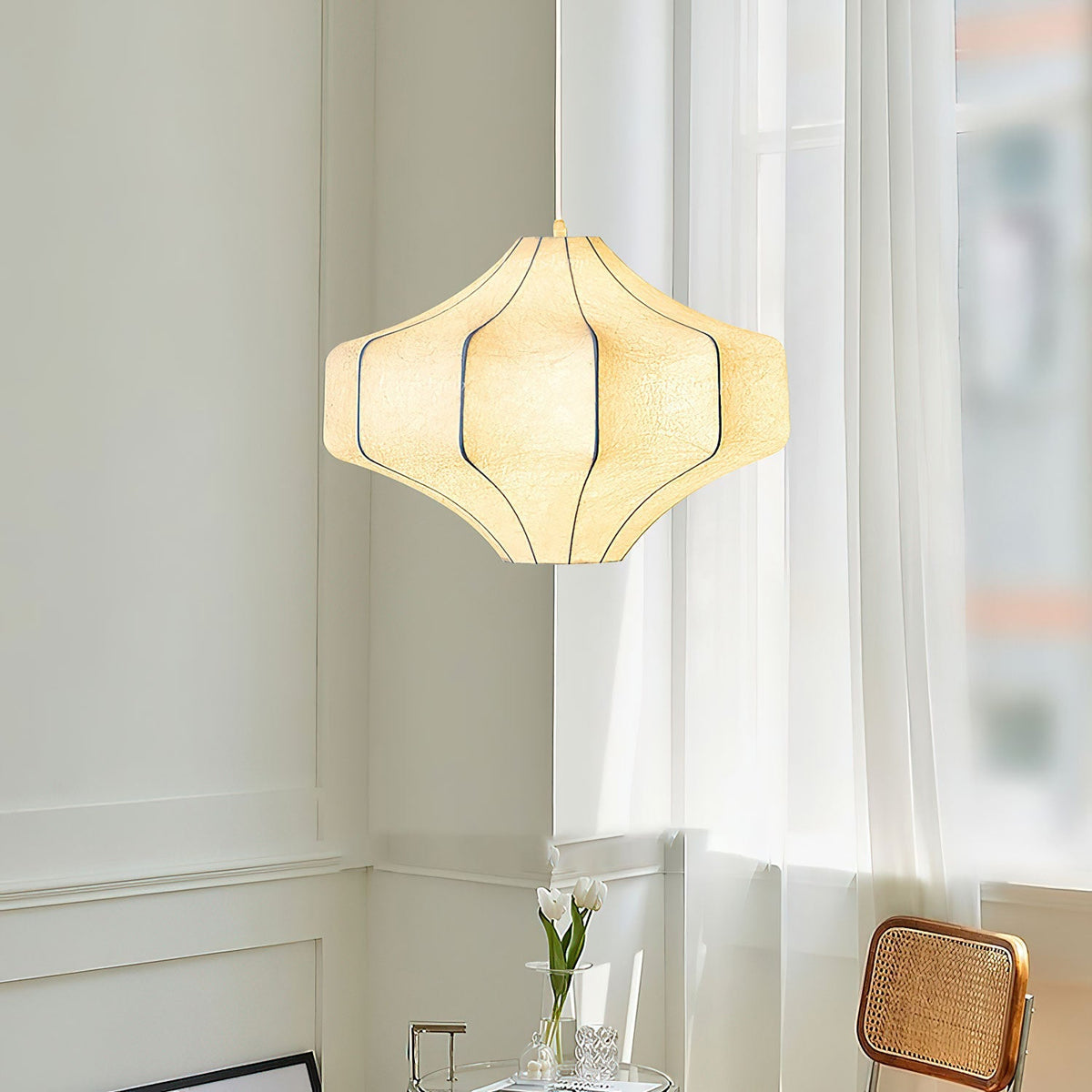 Candeeiro suspenso Elixor Silken Aura em seda
