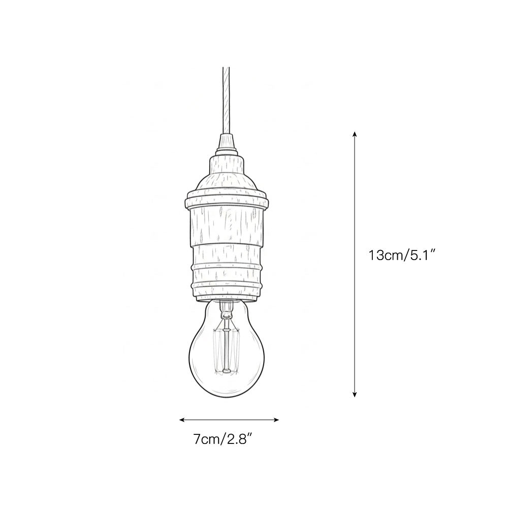 Silvares trälampa med sladd