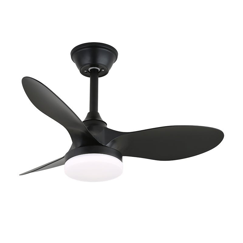 Elvelira minimalistisk loftventilator med lys og sort træ