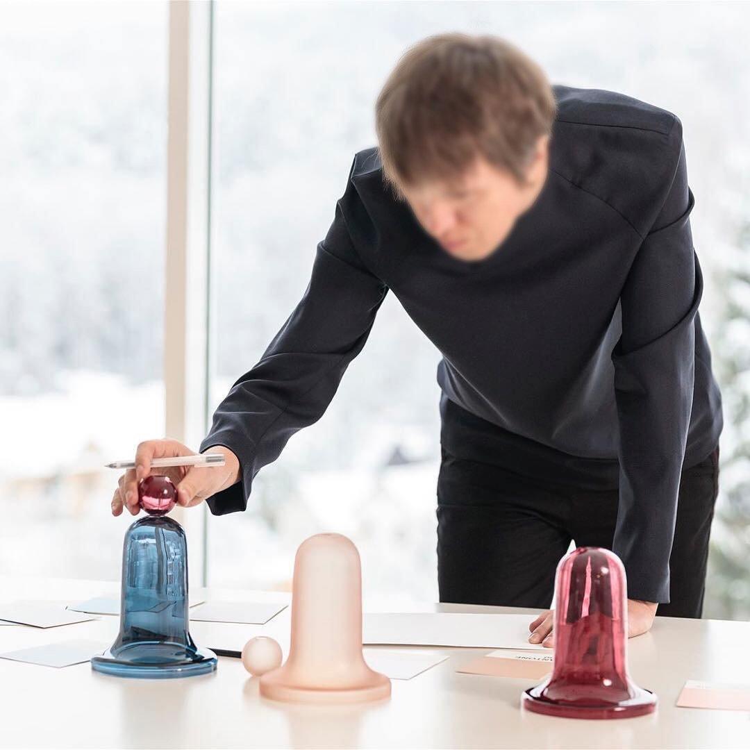 Calaeus nordisk konstnärlig pendellampa i glas