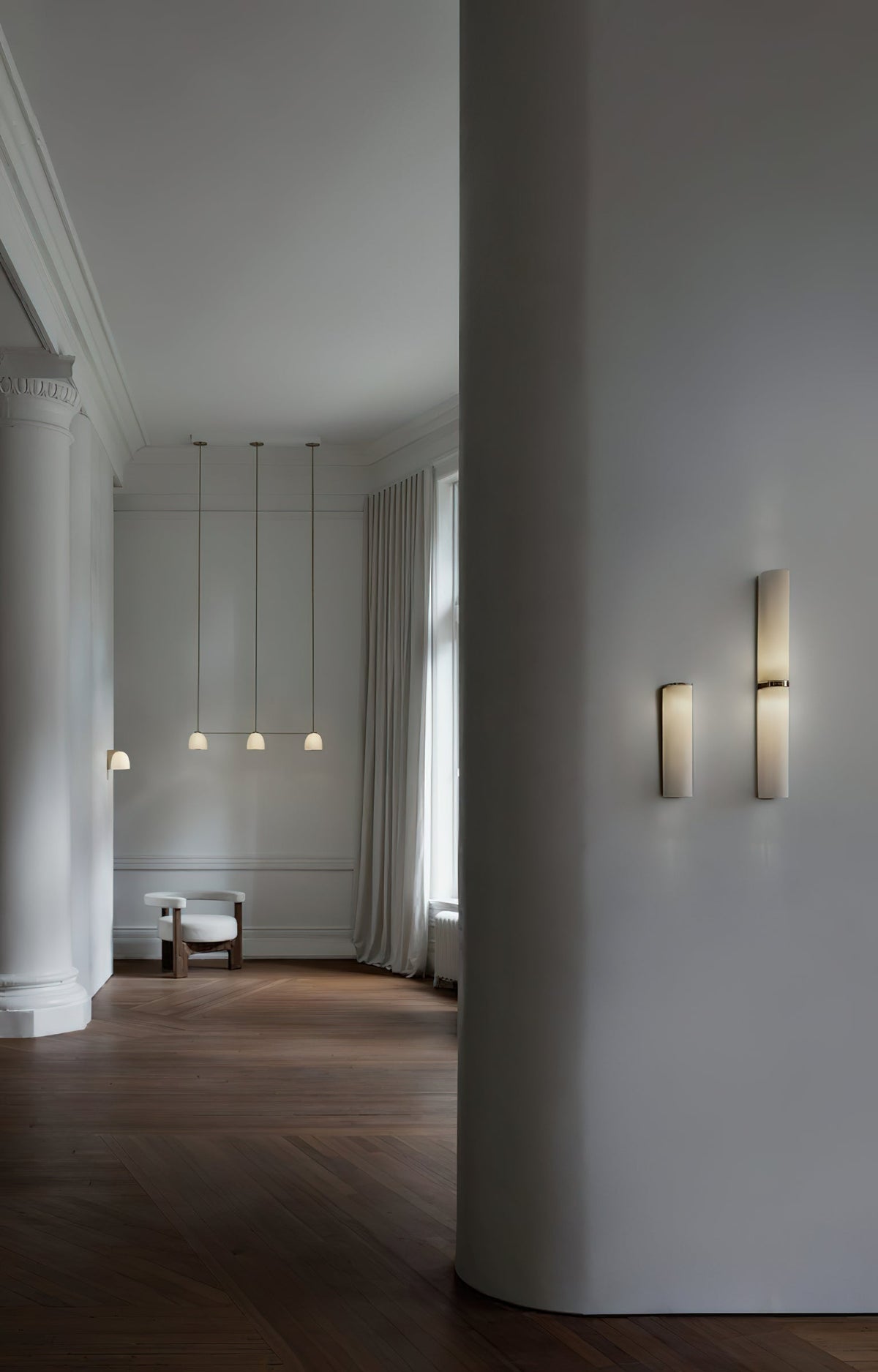 Eirisine vägglampa i glas