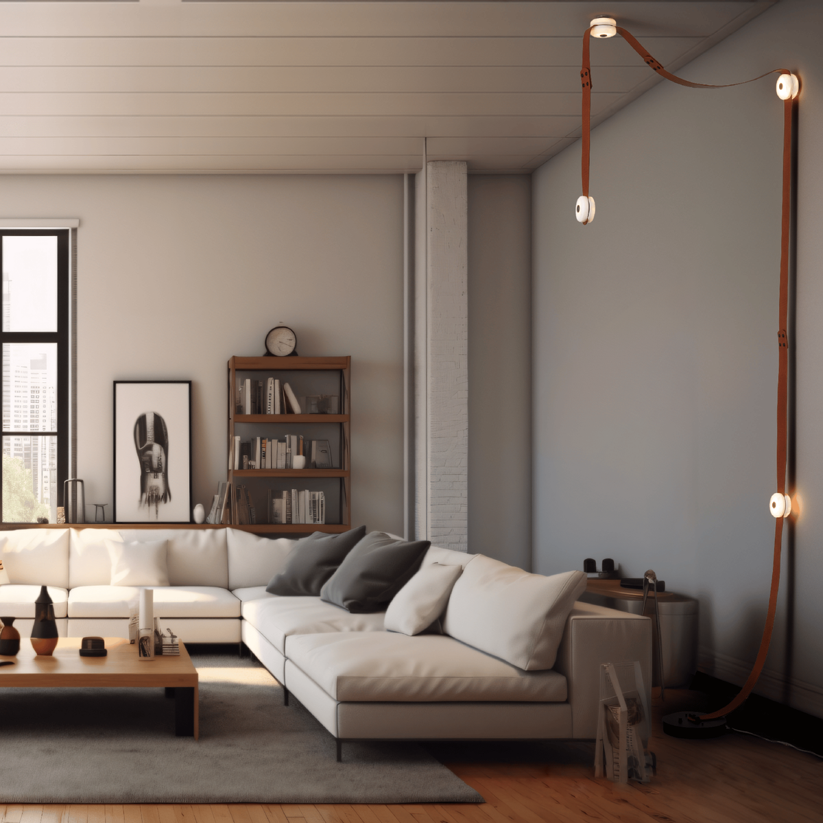 Seliine gólf-til-lofts lampi