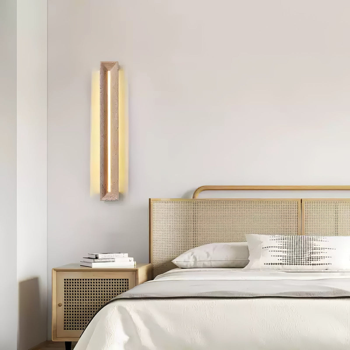 Dfi minimalistisk vägglampa i travertin