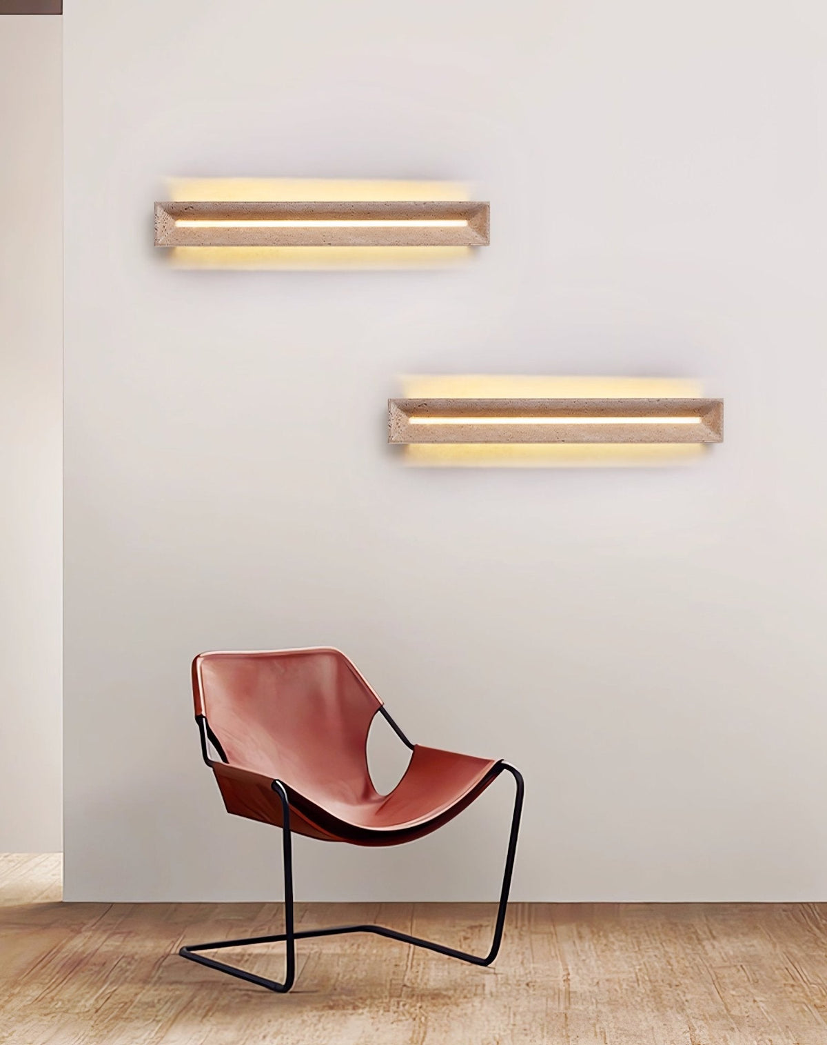 Dfi minimalistisk vägglampa i travertin