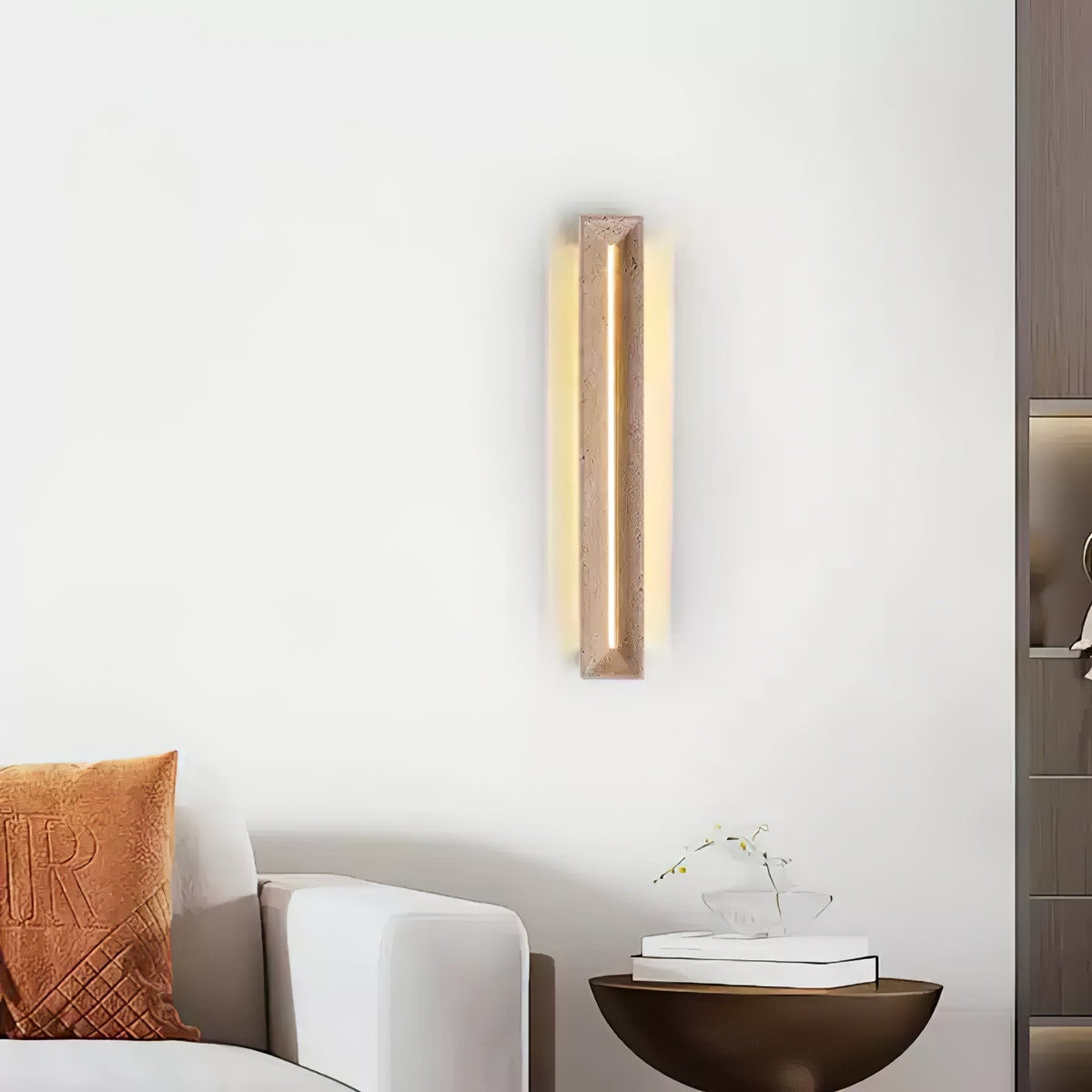 Dfi minimalistisk vägglampa i travertin