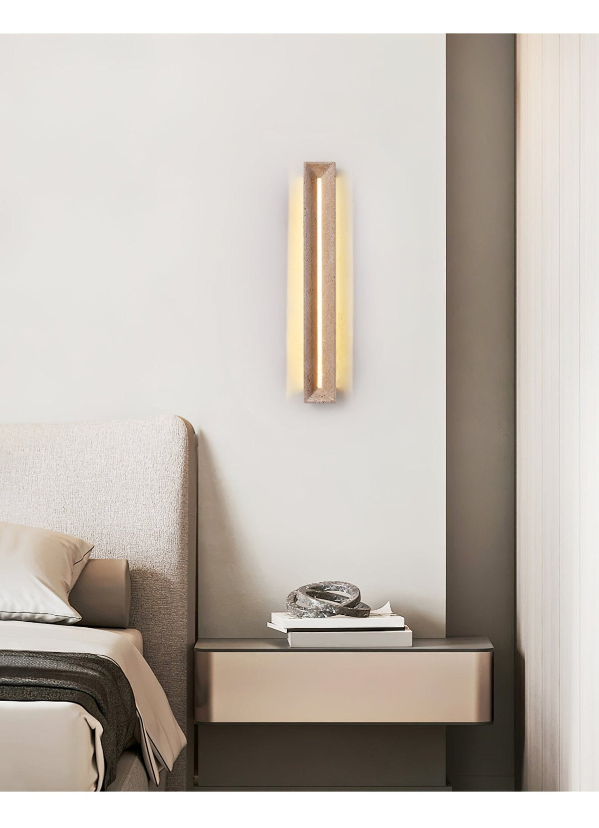 Dfi minimalistisk vägglampa i travertin