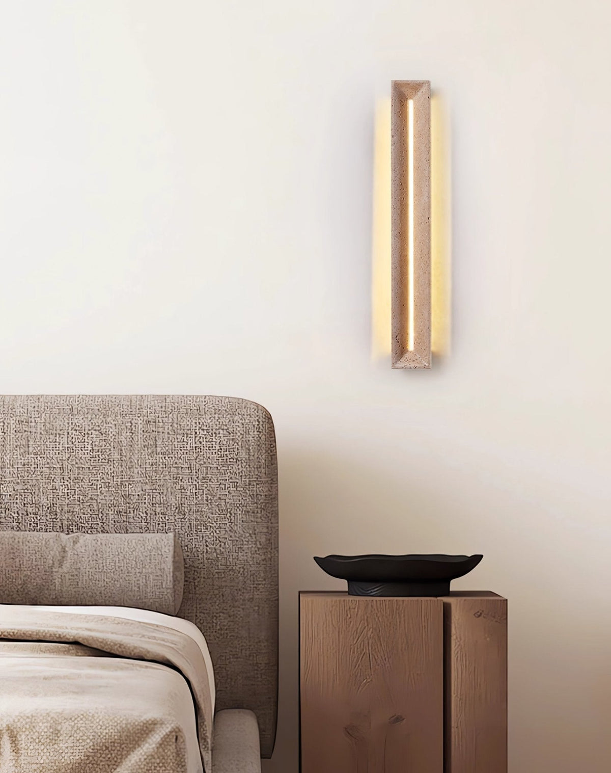 Dfi minimalistisk vägglampa i travertin