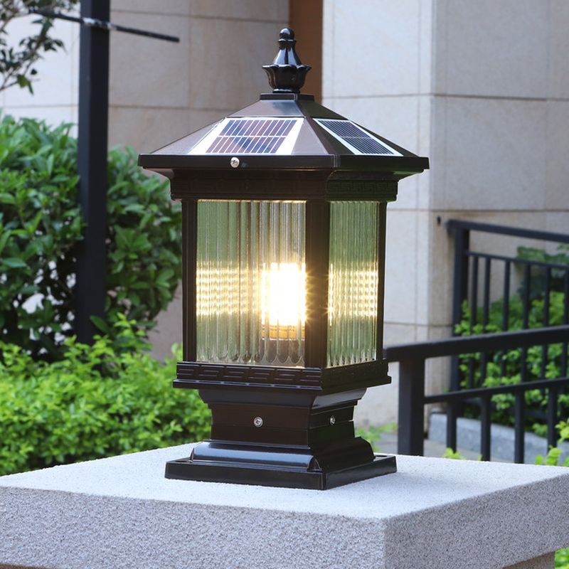 Luz exterior solar vintage clássica em forma de lanterna Ray