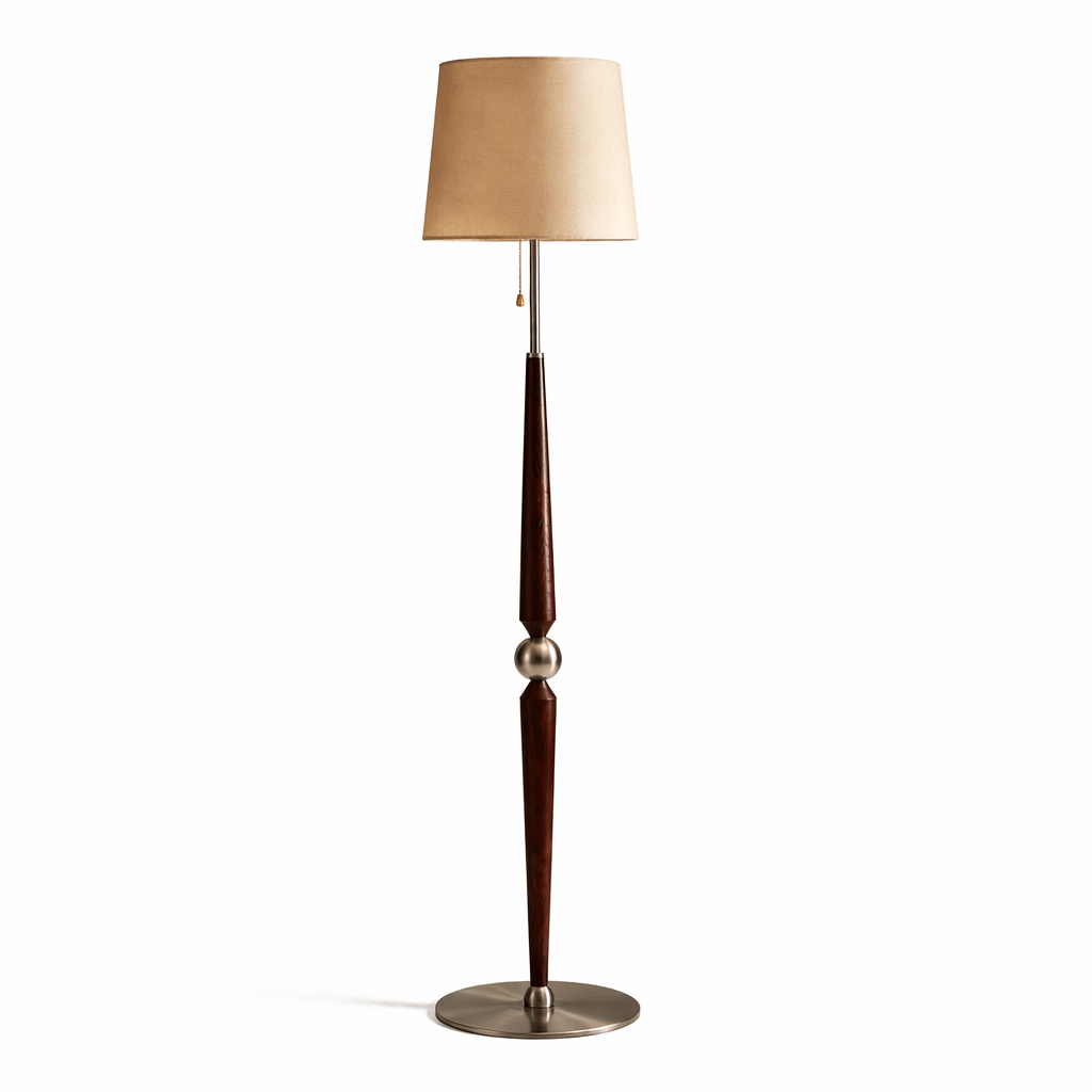 Aldivina skulpterad trägolvlampa